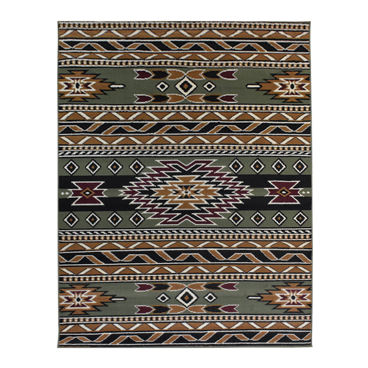 Great West Southwestern Area Rug | Tribal Geometric Stripe Design | Polypropylene | Indoor Accent Rug
