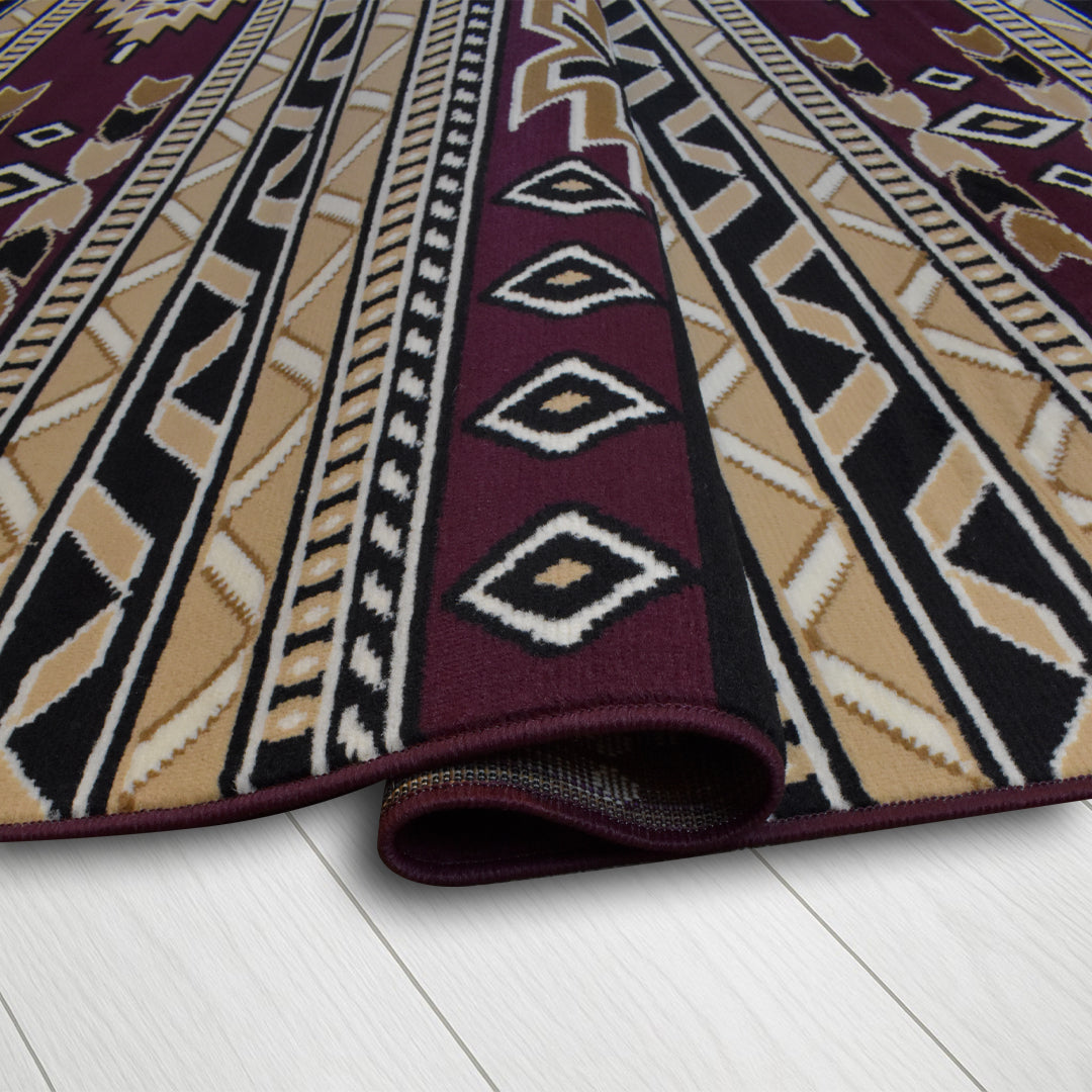 Great West Southwestern Area Rug | Tribal Geometric Stripe Design | Polypropylene | Indoor Accent Rug
