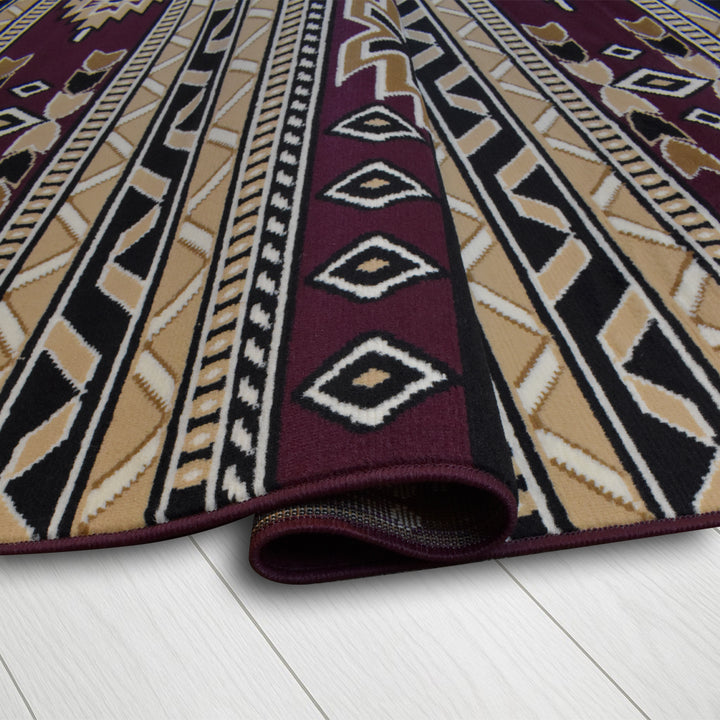 Great West Southwestern Area Rug | Tribal Geometric Stripe Design | Polypropylene | Indoor Accent Rug