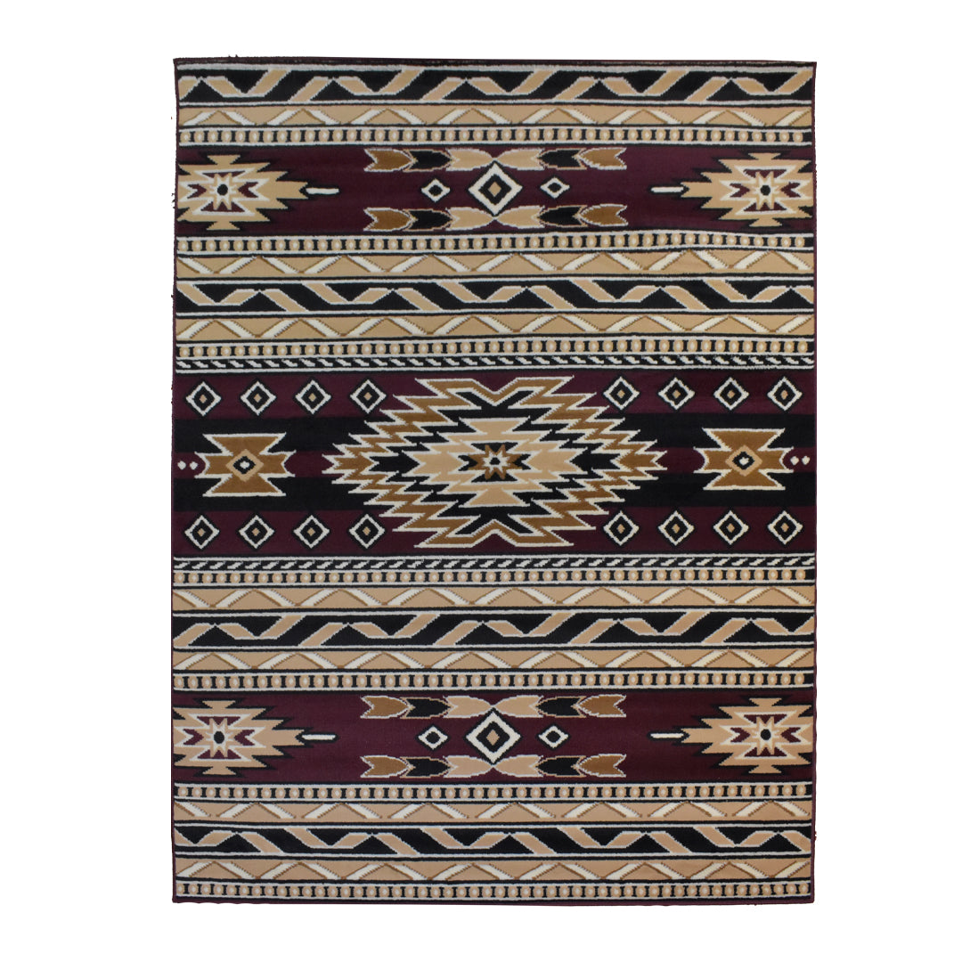 Great West Southwestern Area Rug | Tribal Geometric Stripe Design | Polypropylene | Indoor Accent Rug