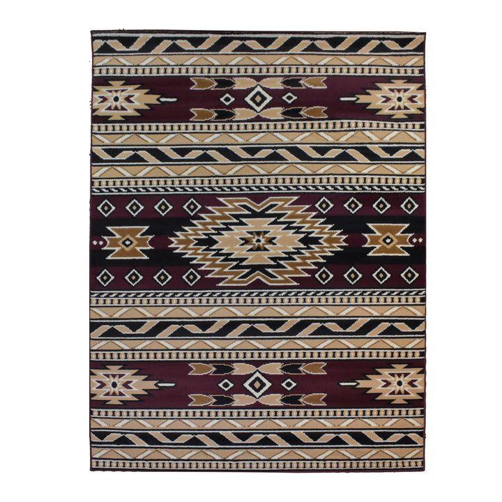 Great West Southwestern Area Rug | Tribal Geometric Stripe Design | Polypropylene | Indoor Accent Rug