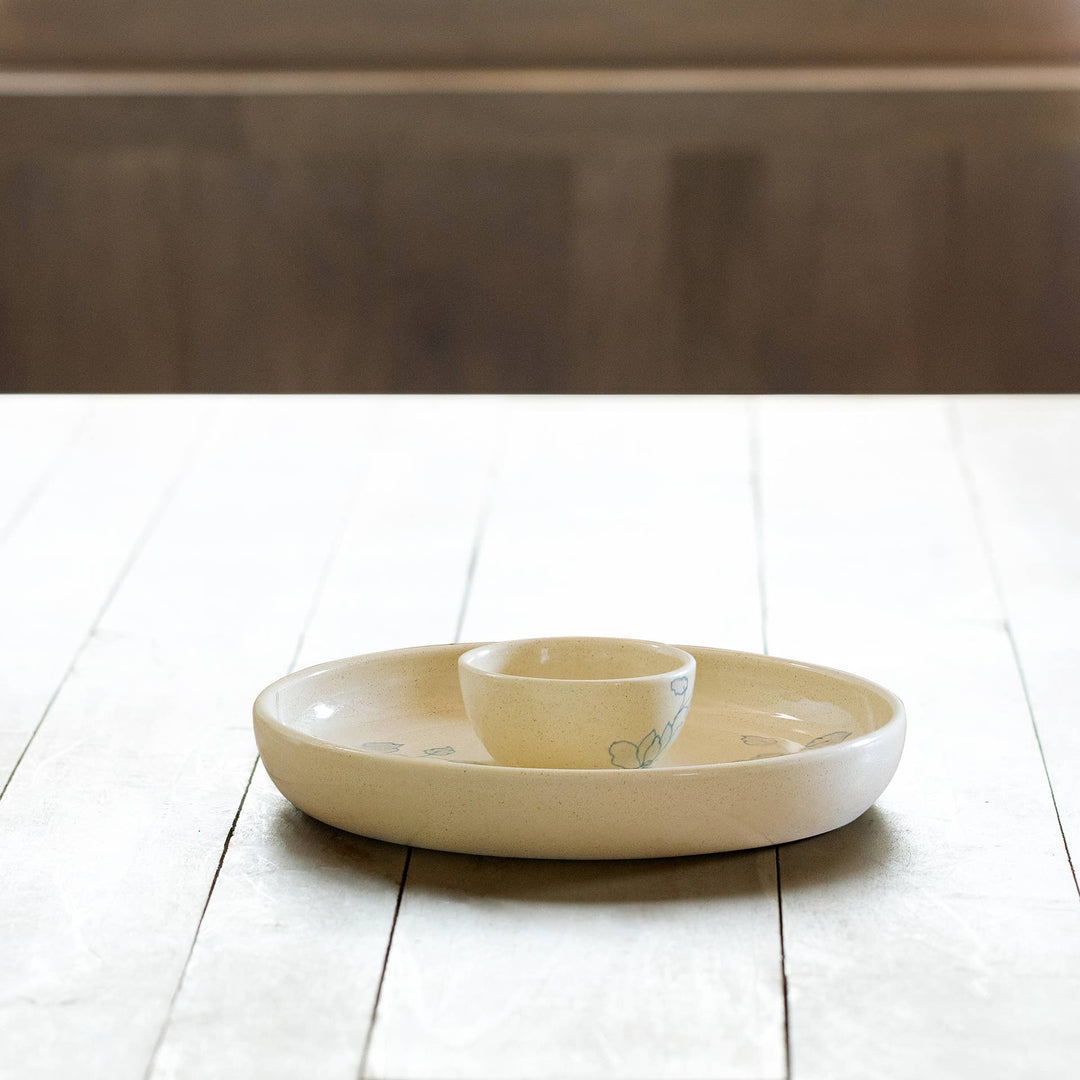Chip and Dip Bowl | Handcrafted Ceramic Chip & Dip Bowl