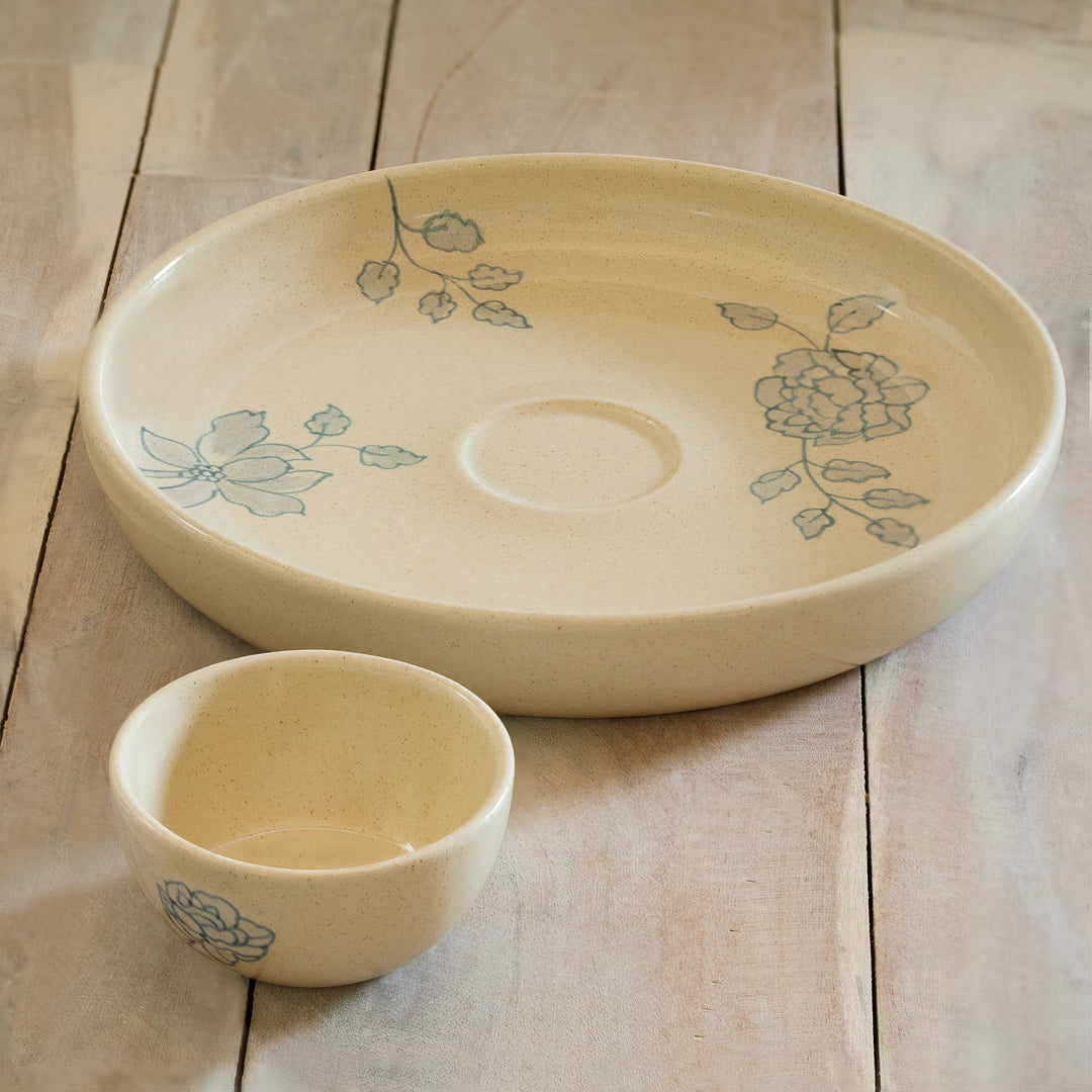 Chip and Dip Bowl | Handcrafted Ceramic Chip & Dip Bowl