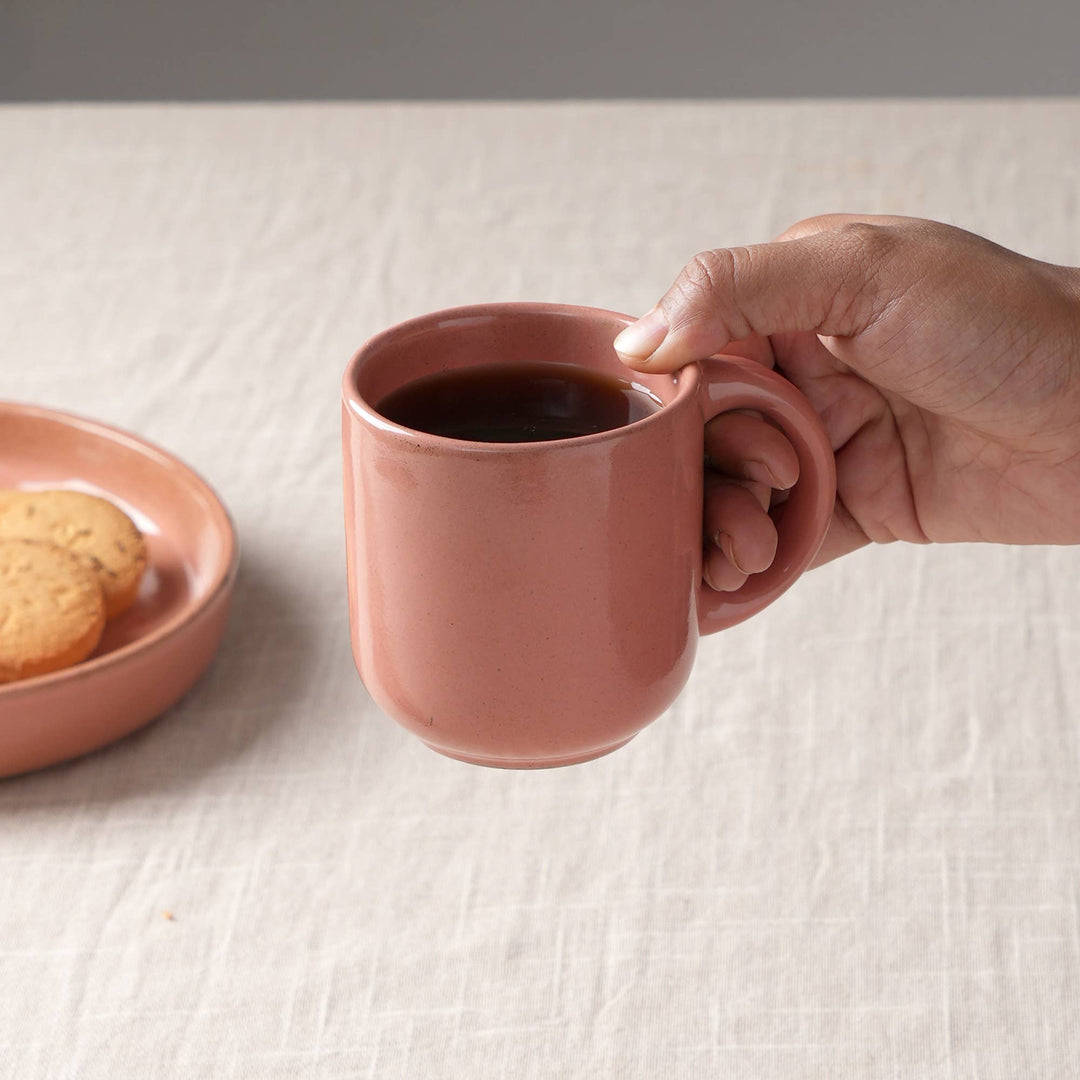 Mug | 8.5 OZ Ceramic Peach Coffee Mug