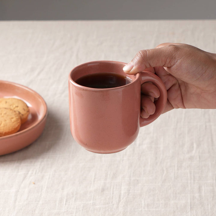 Mug | 8.5 OZ Ceramic Peach Coffee Mug