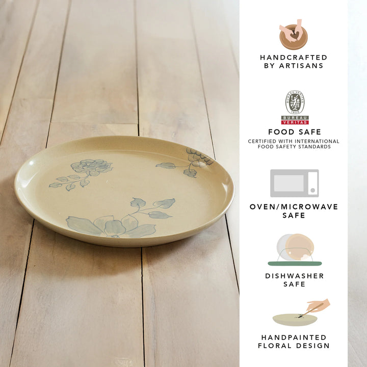 Eggshell Ceramic Dinner Plate 9.8" | Round Glossy Handcrafted Plate