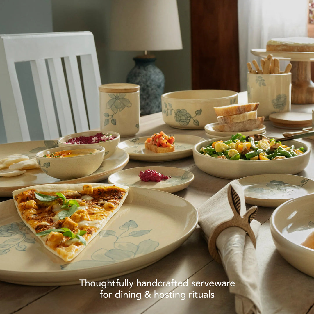 Eggshell Ceramic Dinner Plate 9.8" | Round Glossy Handcrafted Plate