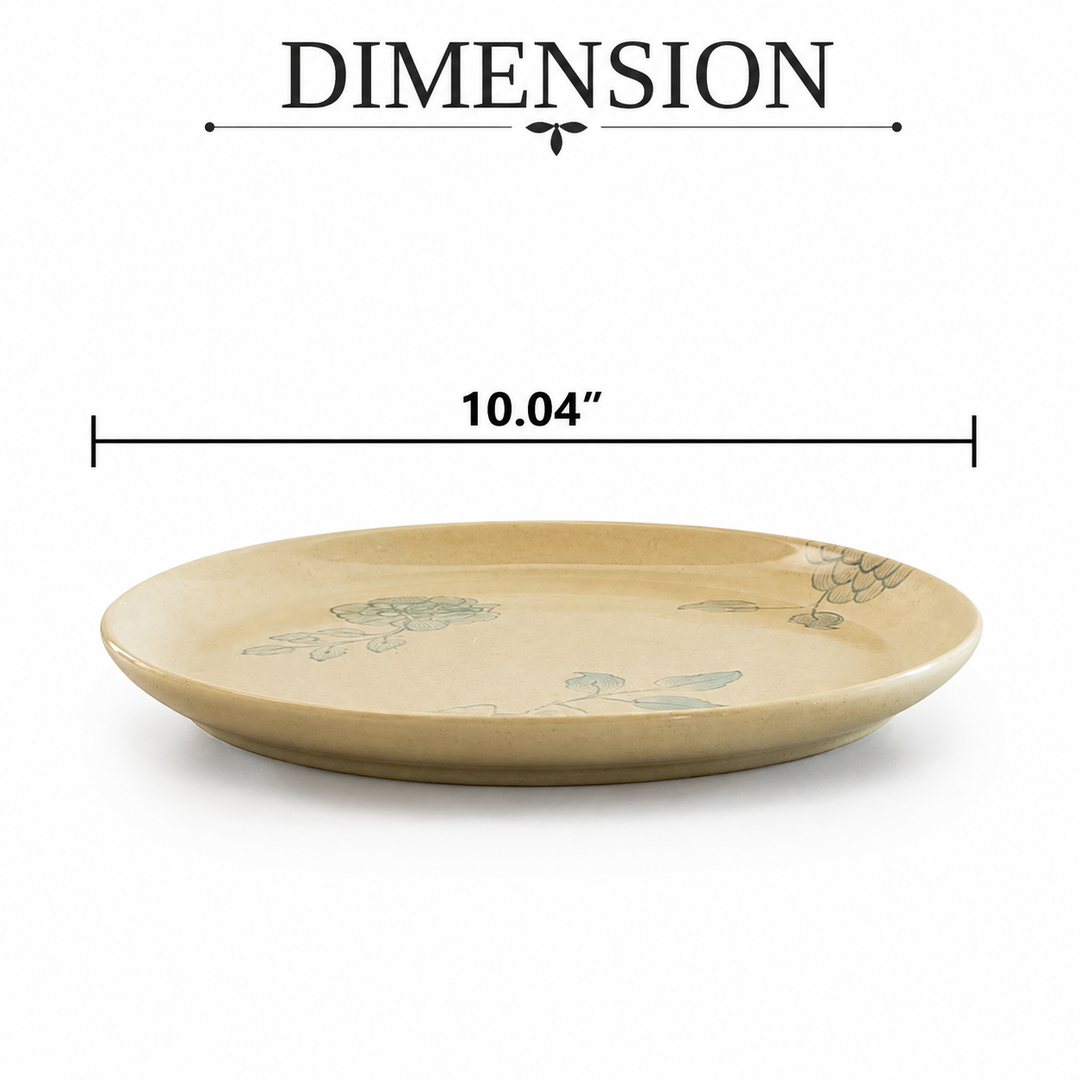 Eggshell Ceramic Dinner Plate 9.8" | Round Glossy Handcrafted Plate