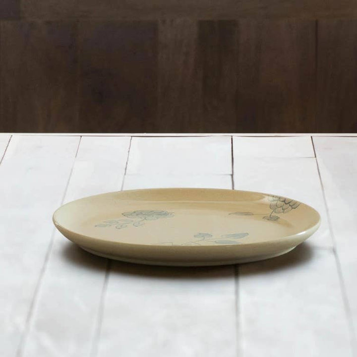 Dinner Plate | Egg Shell Round Ceramic Plate | 9.8"