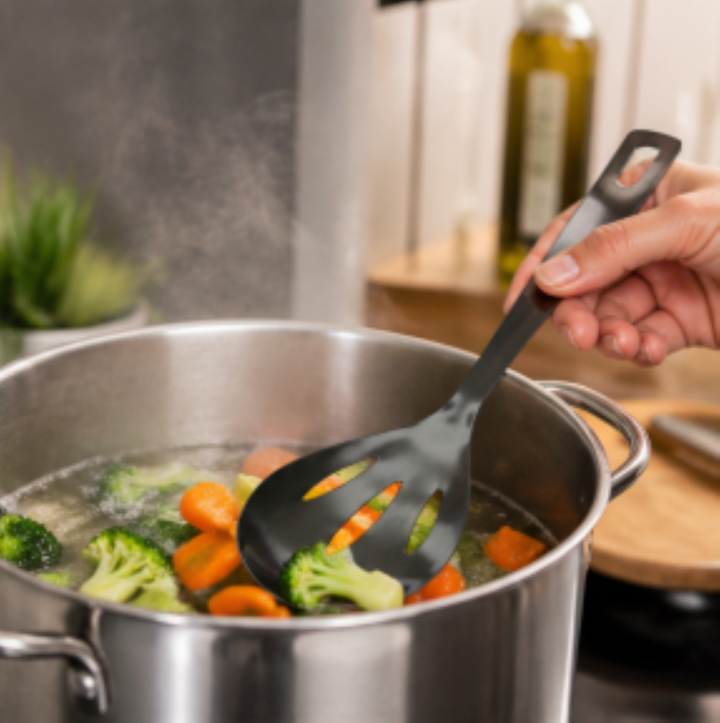Slotted Spoon | 1.8mm Stainless Steel Laddle | Black Nickel Finish