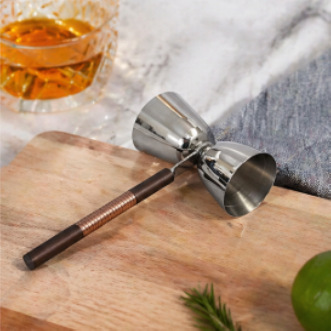 Stainless Steel Jigger | Oil Rubbed Bronze & Copper  Finish | 3x1x7" | Cocktail Measure | Bar Tool