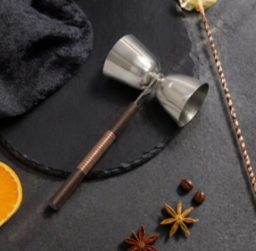 Stainless Steel Jigger | Oil Rubbed Bronze & Copper  Finish | 3x1x7" | Cocktail Measure | Bar Tool
