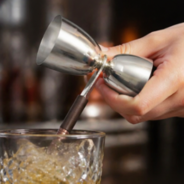 Stainless Steel Jigger | Oil Rubbed Bronze & Copper  Finish | 3x1x7" | Cocktail Measure | Bar Tool