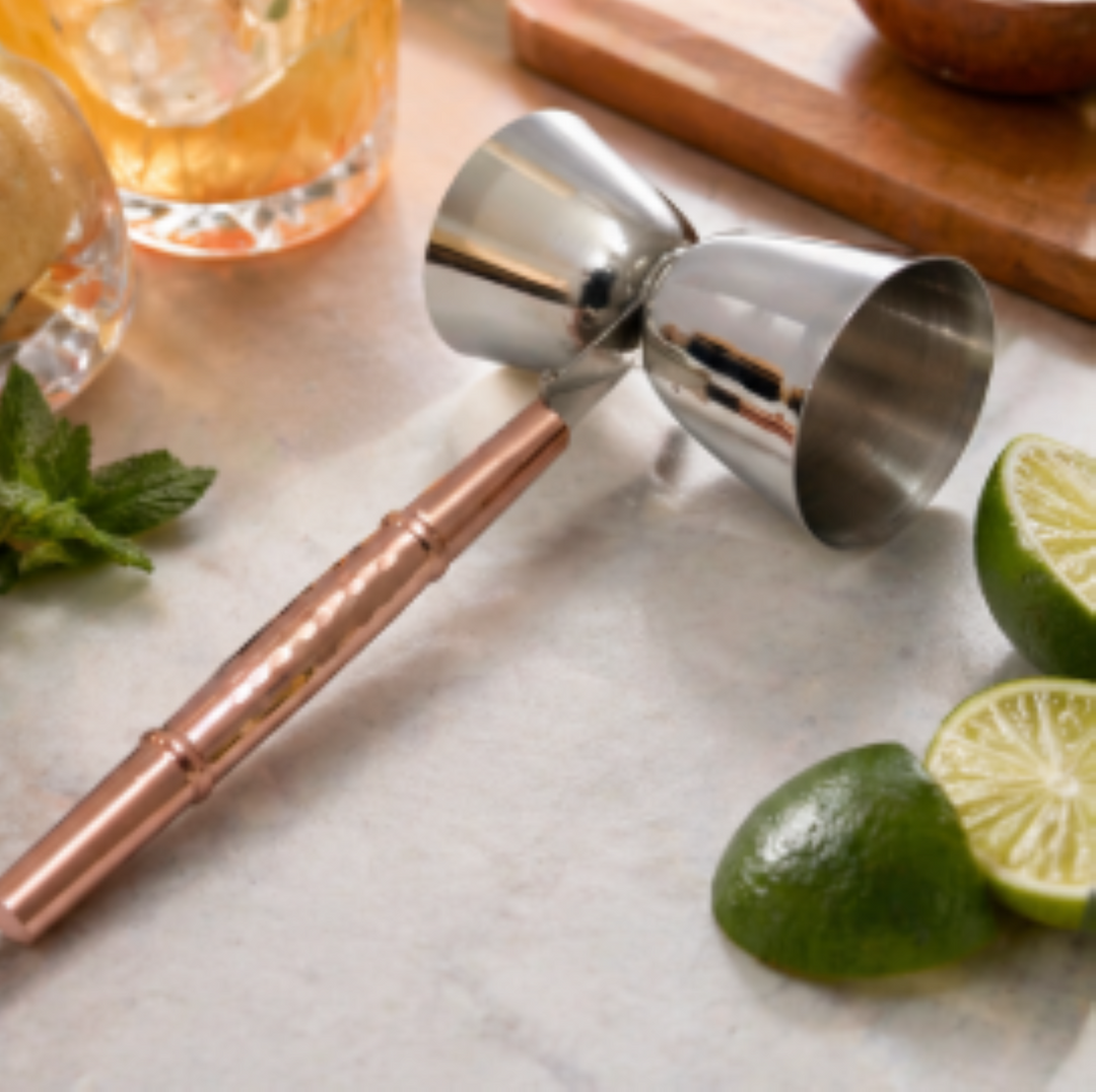 Jigger | Copper finish  Stainless Steel | 3x1x7" | Cocktail Measure | Bar Tool