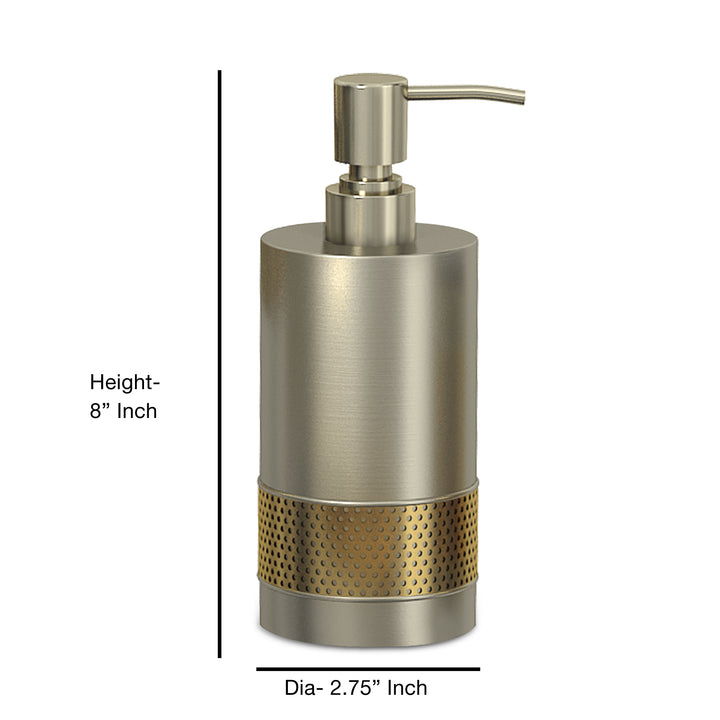Liquid Soap Dispenser Pump Bottle | Bathroom Vanity & Kitchen Sink,Holds Soap,Lotion & Sanitizer | Pewter/Gold