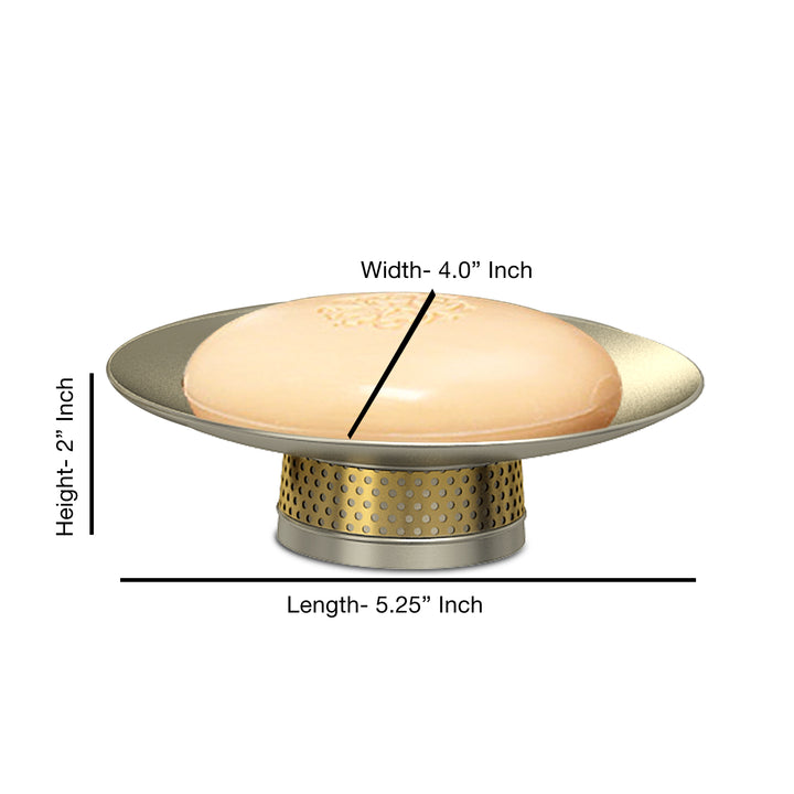 Soap Dish for Bathroom Counter,Shower & Kitchen | Pewter/Gold