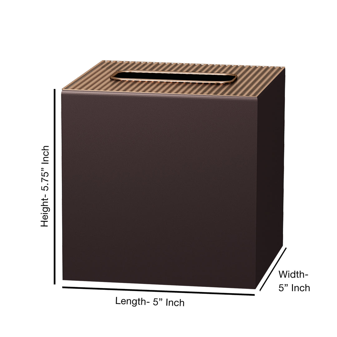 Tissue Box | Stainless Steel Square Facial Tissue Box Holder | Copper/Orb Finish
