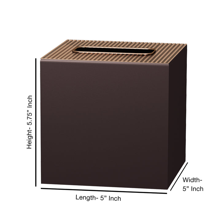 Tissue Box | Stainless Steel Square Facial Tissue Box Holder | Copper/Orb Finish