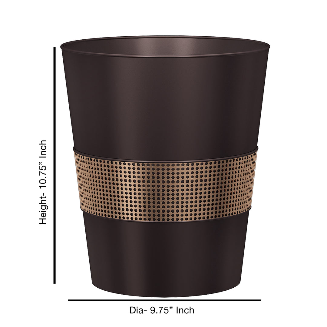 Stainless Steel Home Waste Bin 7 Qt | Modern Bathroom Trash Can | Oil Rubbed Bronze & Copper
