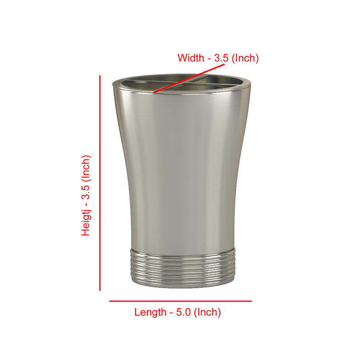 Metal Toothbrush Holder | Compact Multi-Slot Holder for Toothbrushes,Razors & Makeup Accessories | Pewter