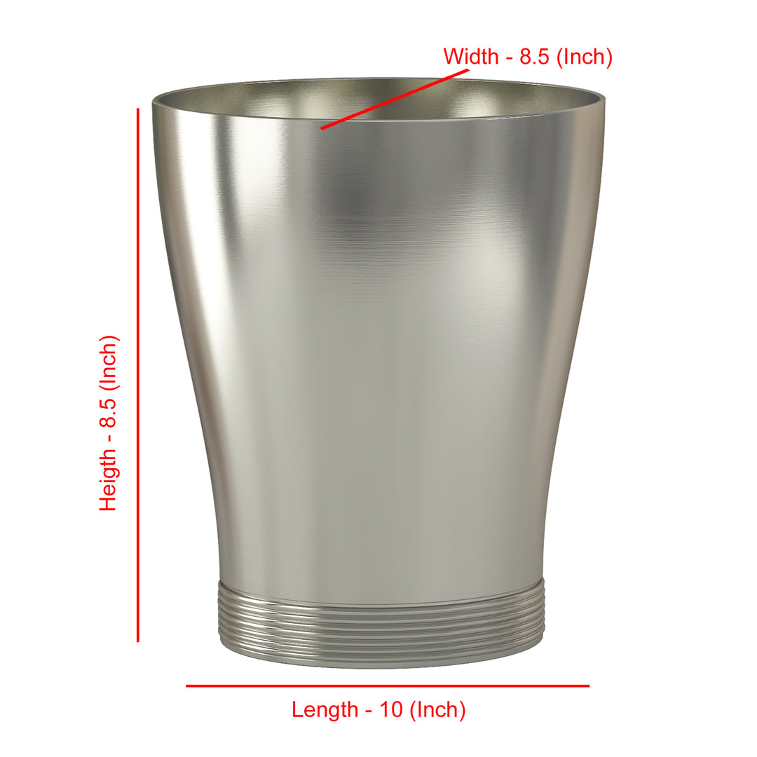 Stainless Steel Home Waste Bin 7 Qt | Modern Bathroom Trash Can | Matt Pewter