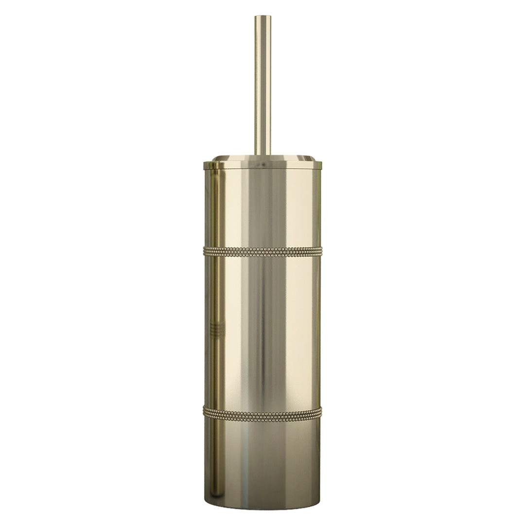 Stainless Steel Toilet Brush Holder | Gold Finish | Round Finish | Comes with a Complete Plastic Liner Inside to Prevent Dripping