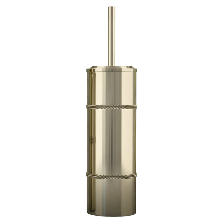 Stainless Steel Toilet Brush Holder | Gold Finish | Round Finish | Comes with a Complete Plastic Liner Inside to Prevent Dripping