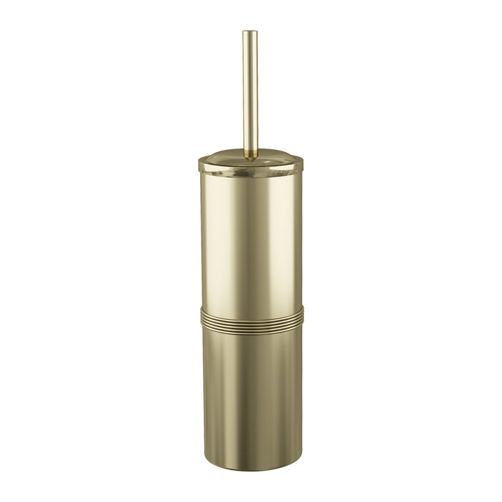 Stainless Steel Toilet Brush Holder | Round Shape | Gold Finish | Comes with a Complete Plastic Liner Inside to Prevent Dripping