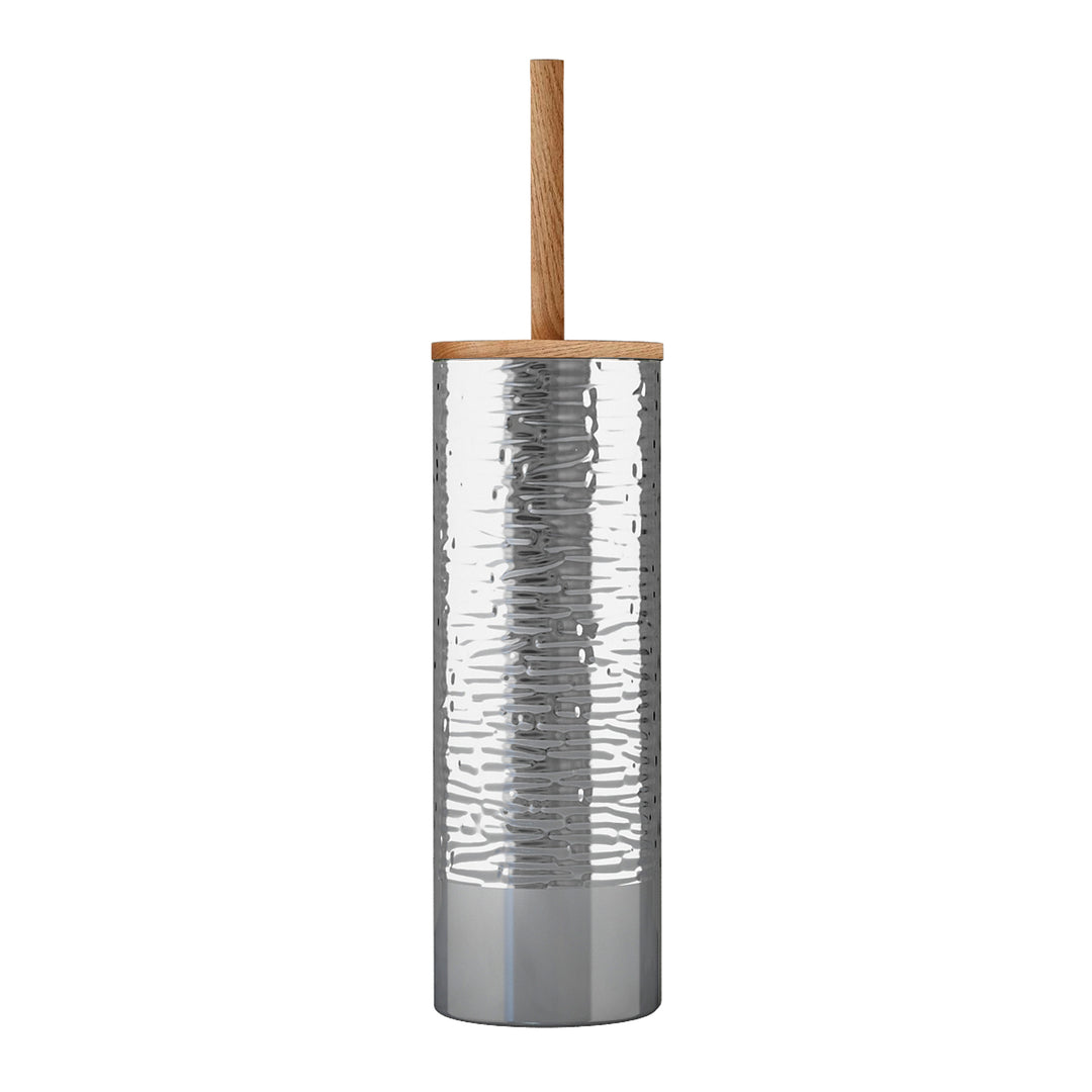 Stainless Steel Toilet Brush Holder | Round Shape | Silver Finish | Comes with a Complete Plastic Liner Inside to Prevent Dripping