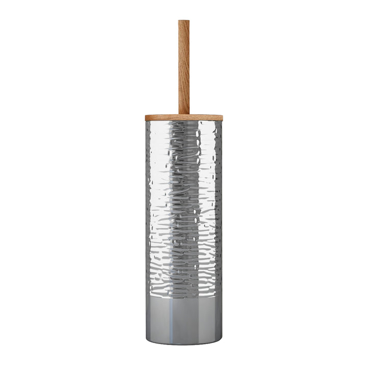 Stainless Steel Toilet Brush Holder | Round Shape | Silver Finish | Comes with a Complete Plastic Liner Inside to Prevent Dripping