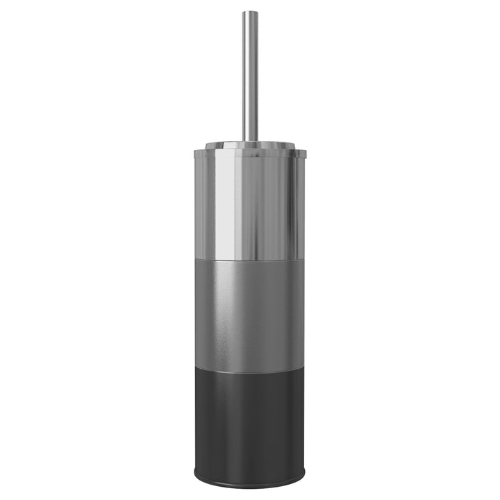 Stainless Steel Toilet Brush Holder for Bathroom 3 Tone platinum Finish Comes with a Complete Plastic Liner Inside to Prevent Dripping