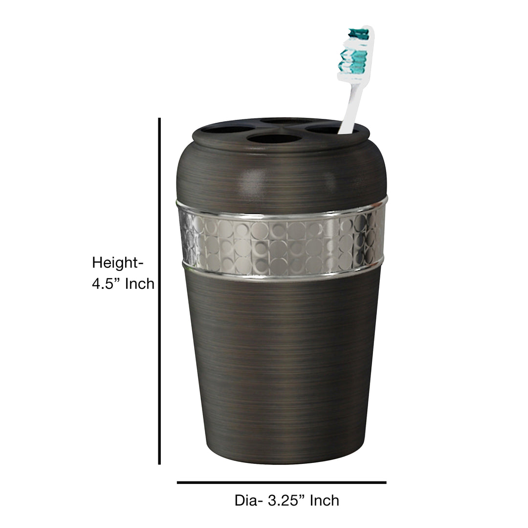 Metal Toothbrush Holder | Compact Multi-Slot Holder for Toothbrushes,Razors & Makeup Accessories | Orb