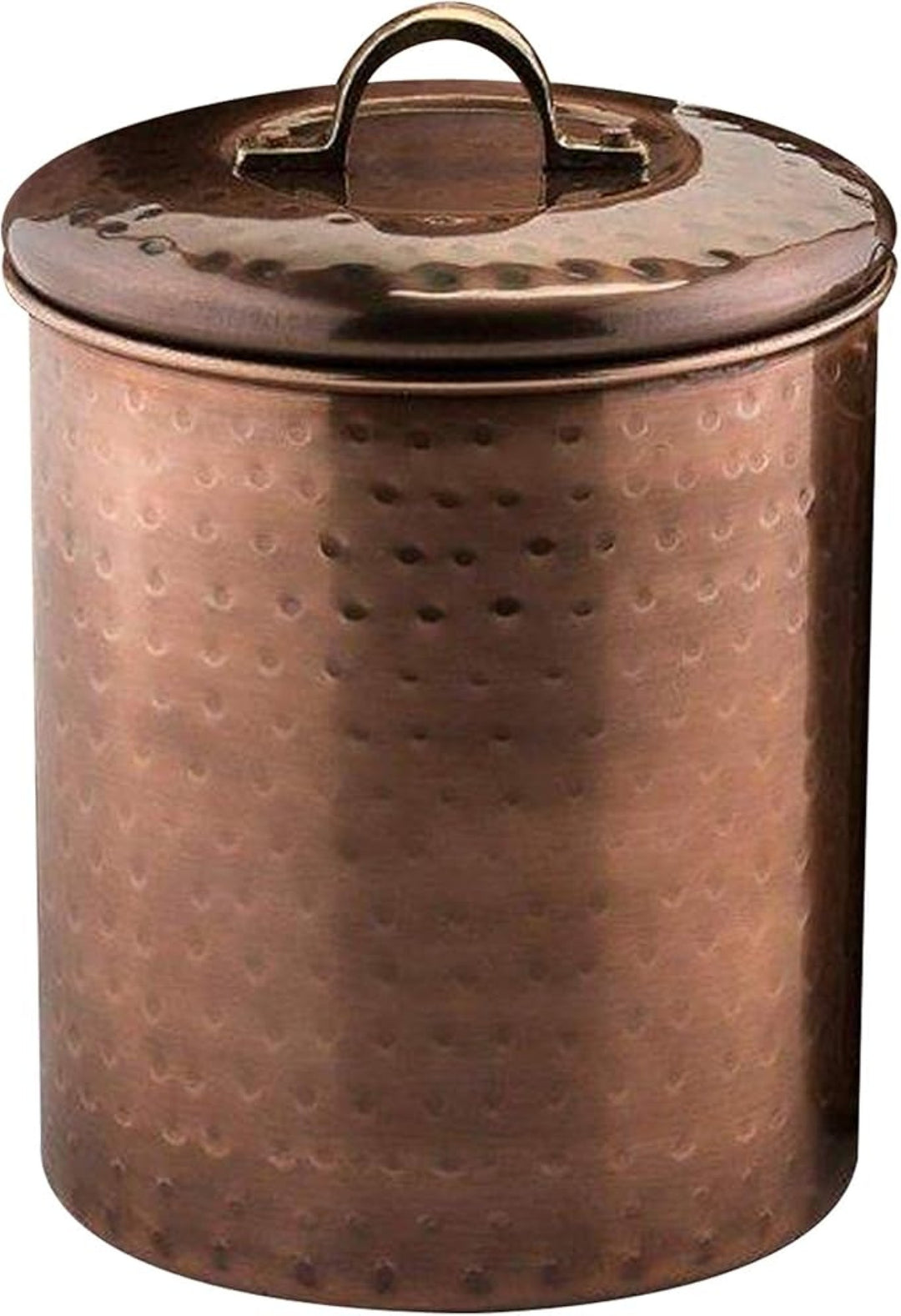 Stainless Steel Kitchen Canister | Hammered Antique Copper Finish | Beautiful Food Storage Container for Kitchen Counter, Tea, Sugar, Coffee, Caddy, Flour Canister with Rubber Seal Lid