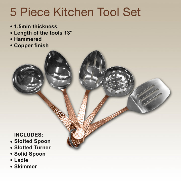 5-Piece Stainless Steel Kitchen Utensil Set | Professional & Premium Cookware Tools