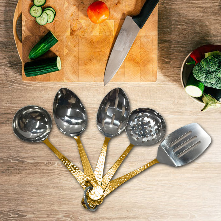 5-Piece Stainless Steel Kitchen Utensil Set | Professional & Premium Cookware Tools