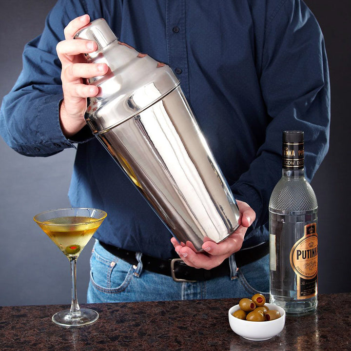 Stainless Steel Cocktail Shaker | Shiny Mirror Finish |  110 oz Bar Tool