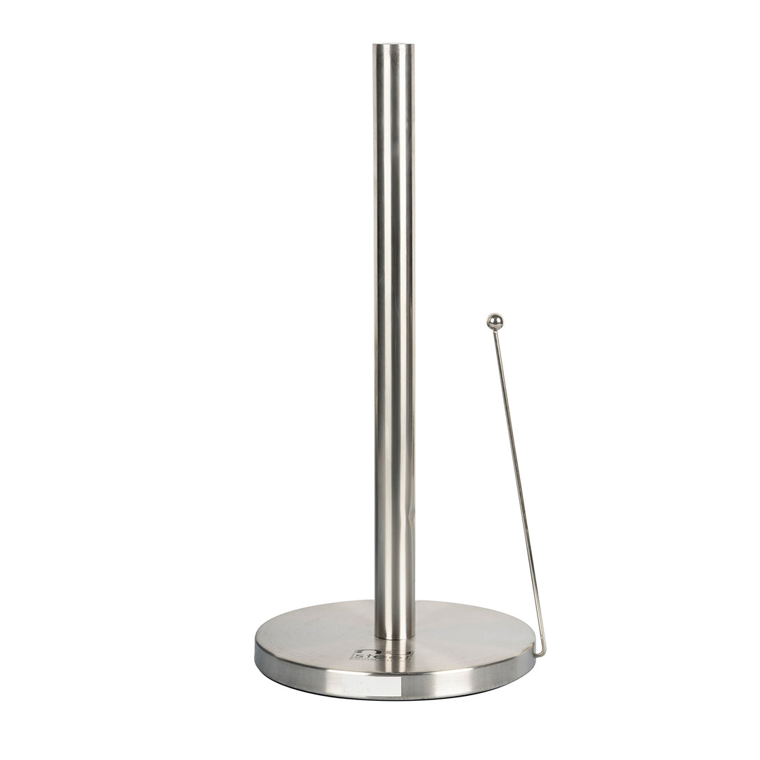 Stainless Steel Paper Towel Holder | Easy One-Handed Tear Kitchen Paper Towel Dispenser with Weighted Base for Standard Paper Towel Rolls | Brushed Finish