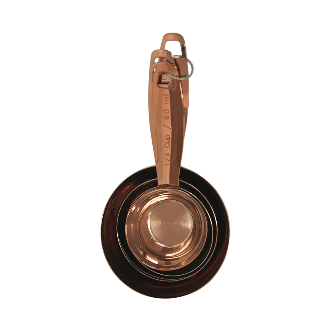 4-Piece Stainless Steel Measuring Cup Set With Leveler For Cooking, Baking & Spices