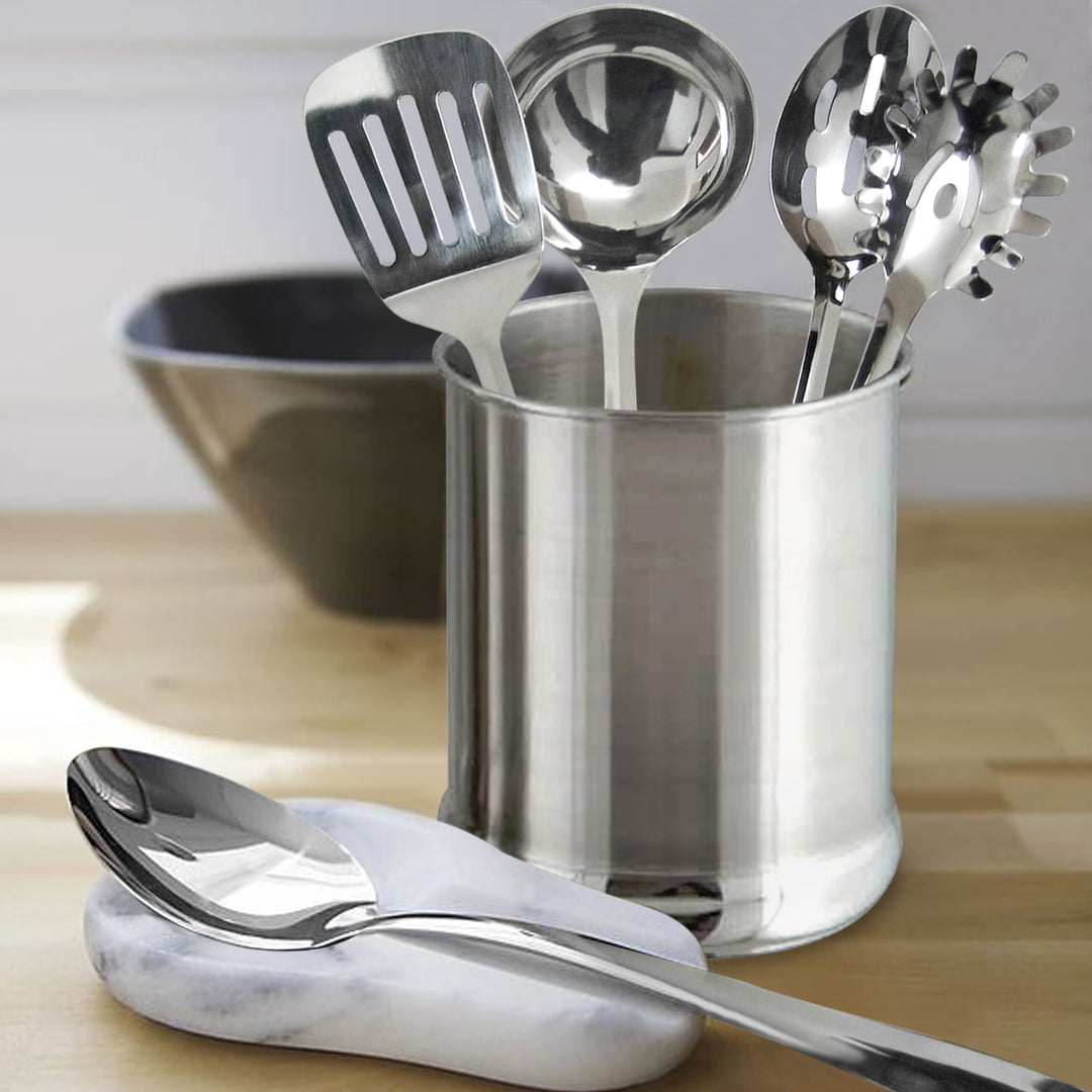 Utensils Holder Bulged, Mirror, 6'' H X 5'' W X 5'' D