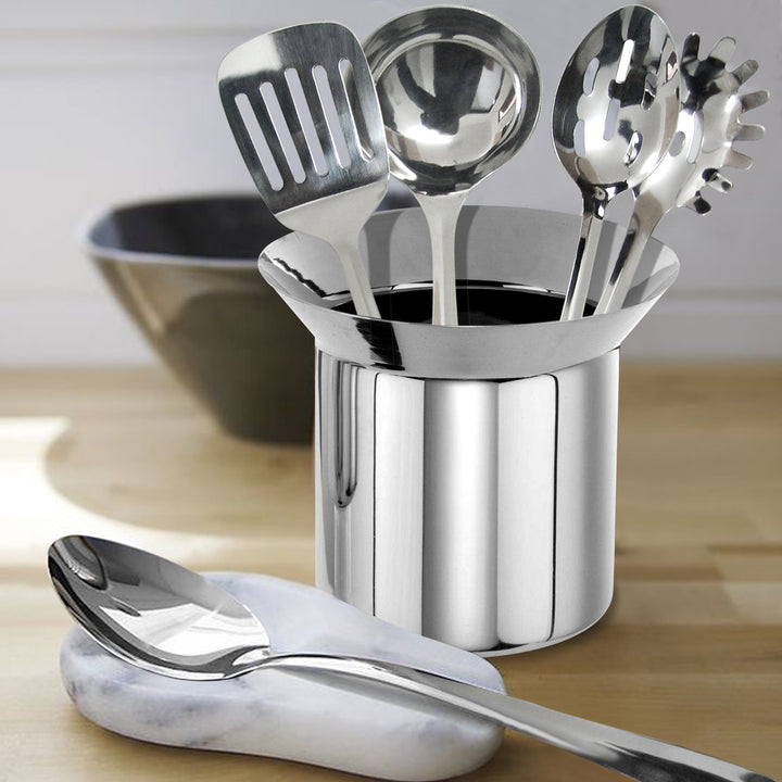 Utensils Holder Flair 2 Qtr., 6'' H X 5.5'' W X 5.5'' D, Mirror