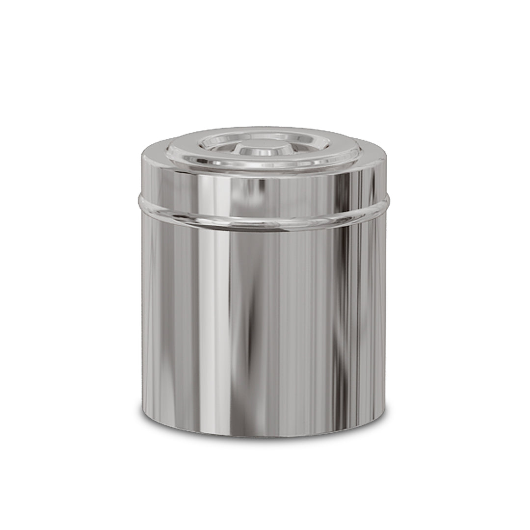 Stainless Steel Bathroom Canister | Vanity Countertop Storage Organizer | Jar for Cotton Swabs, Rounds, Balls, Makeup Sponges, Bath Salts | Shiny Finish