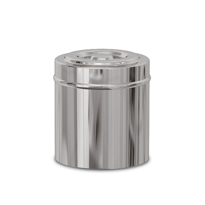 Stainless Steel Bathroom Canister | Vanity Countertop Storage Organizer | Jar for Cotton Swabs, Rounds, Balls, Makeup Sponges, Bath Salts | Shiny Finish