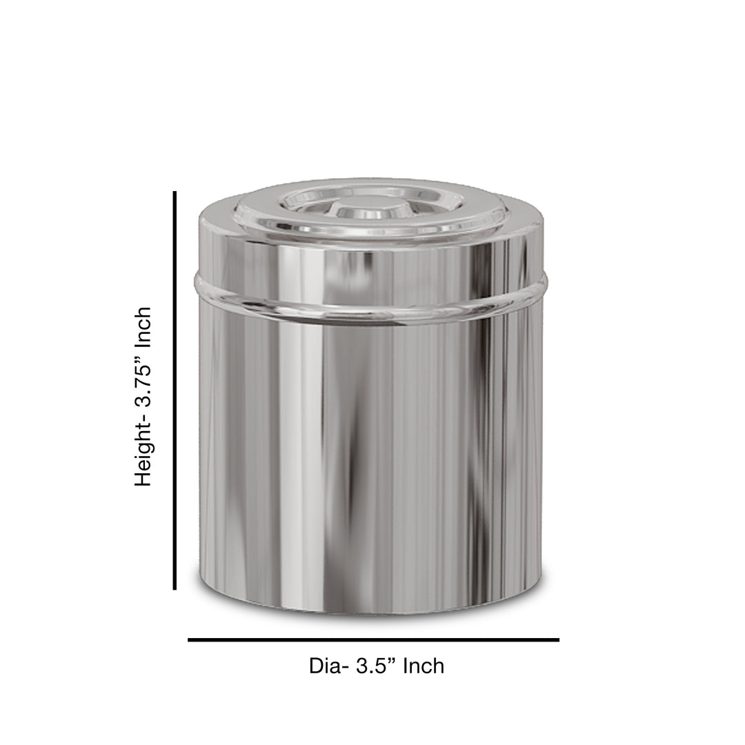 Stainless Steel Bathroom Canister | Vanity Countertop Storage Organizer | Jar for Cotton Swabs, Rounds, Balls, Makeup Sponges, Bath Salts | Shiny Finish