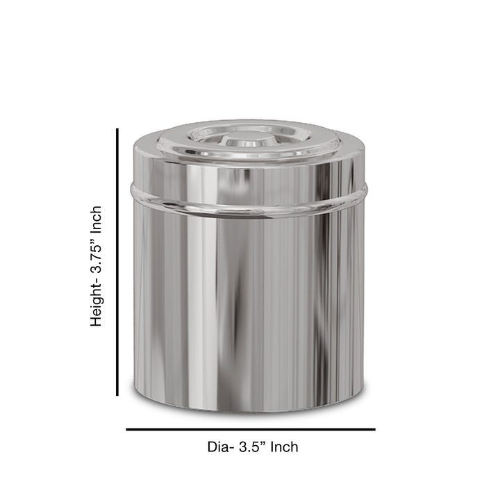 Stainless Steel Bathroom Canister | Vanity Countertop Storage Organizer | Jar for Cotton Swabs, Rounds, Balls, Makeup Sponges, Bath Salts | Shiny Finish