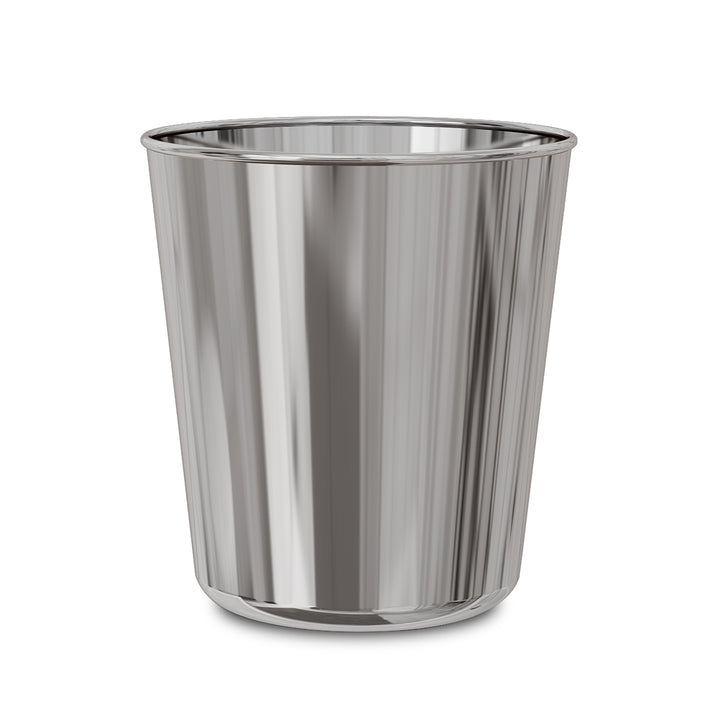 Stainless Steel Home Waste Bin 7 Qt | Modern Bathroom Trash Can | Shiny Mirror