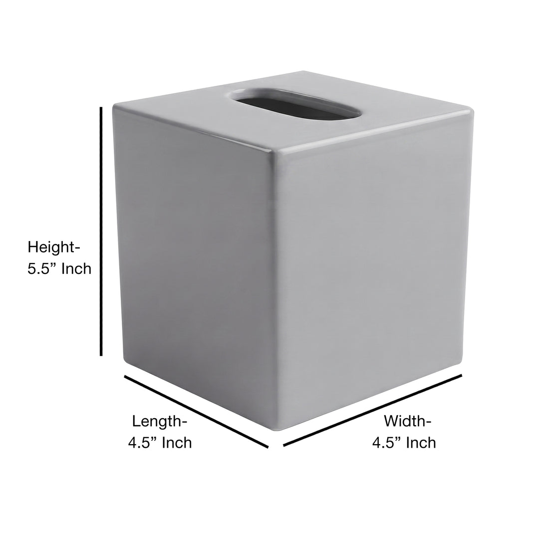 Tissue Box Holder | Stainless Steel Square Facial Tissue Box Cover | 4.7" x 4.7" x 5.7"