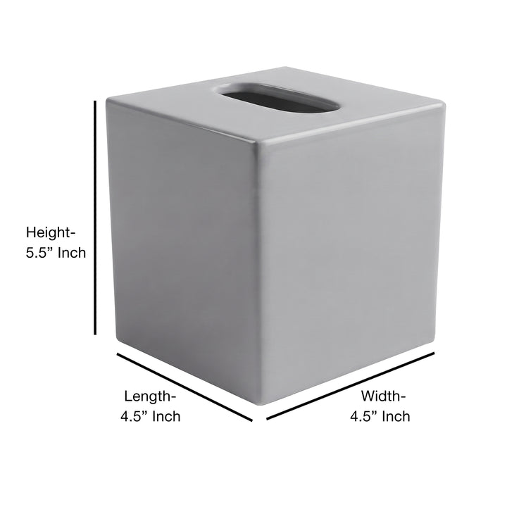 Tissue Box Holder | Stainless Steel Square Facial Tissue Box Cover | 4.7" x 4.7" x 5.7"
