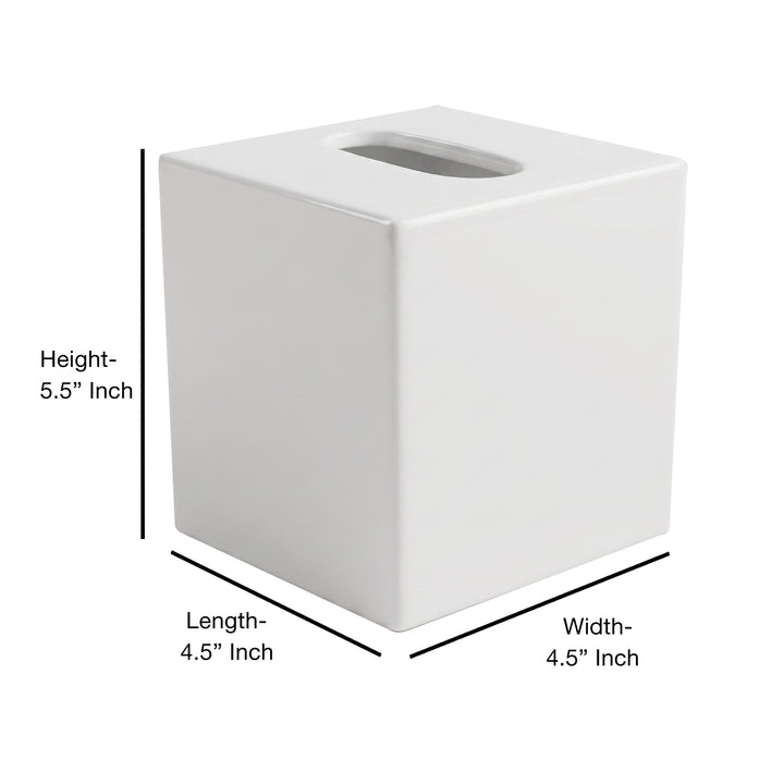 Tissue Box Holder | Stainless Steel Square Facial Tissue Box Cover | 4.7" x 4.7" x 5.7"