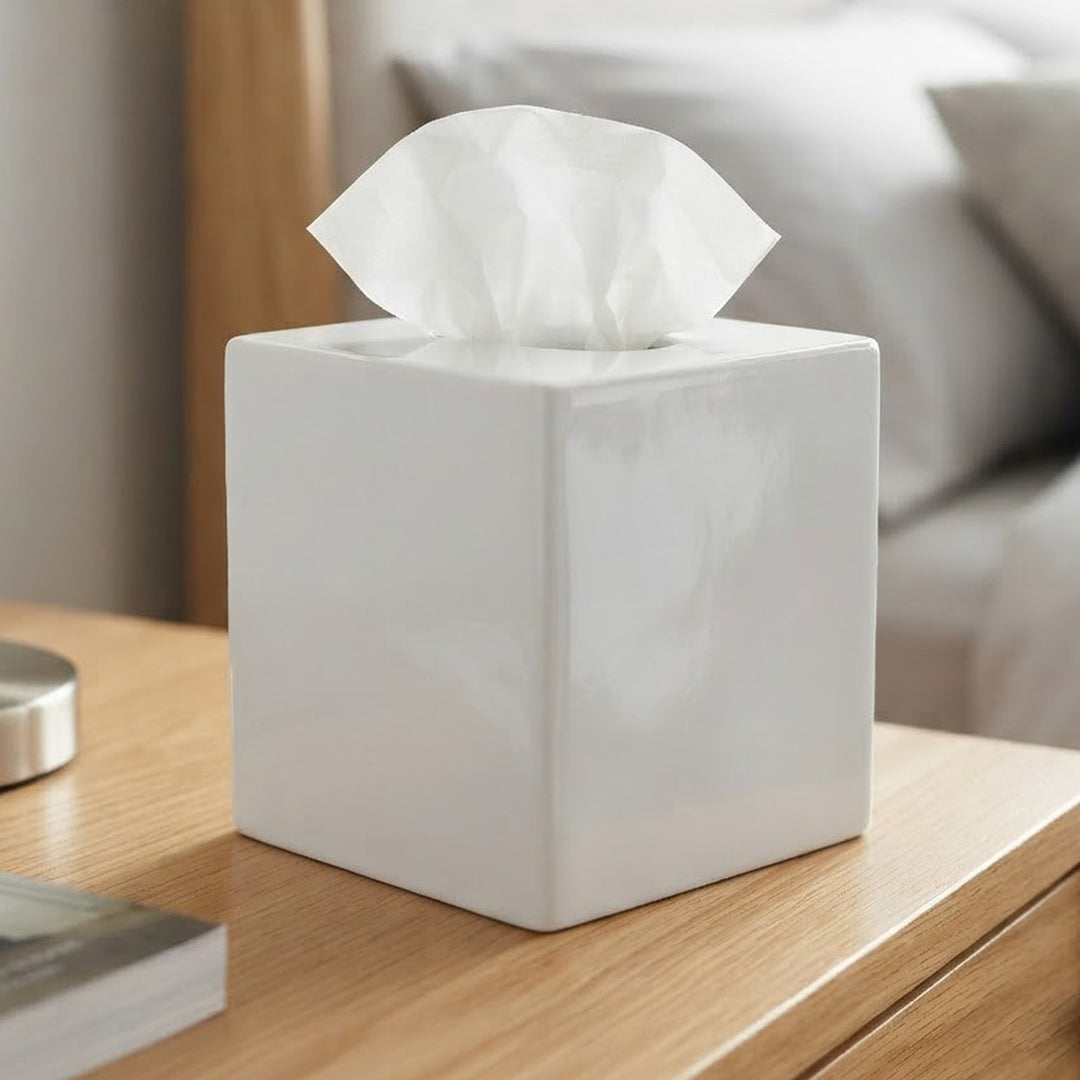 Tissue Box Holder | Stainless Steel Square Facial Tissue Box Cover | 4.7" x 4.7" x 5.7"