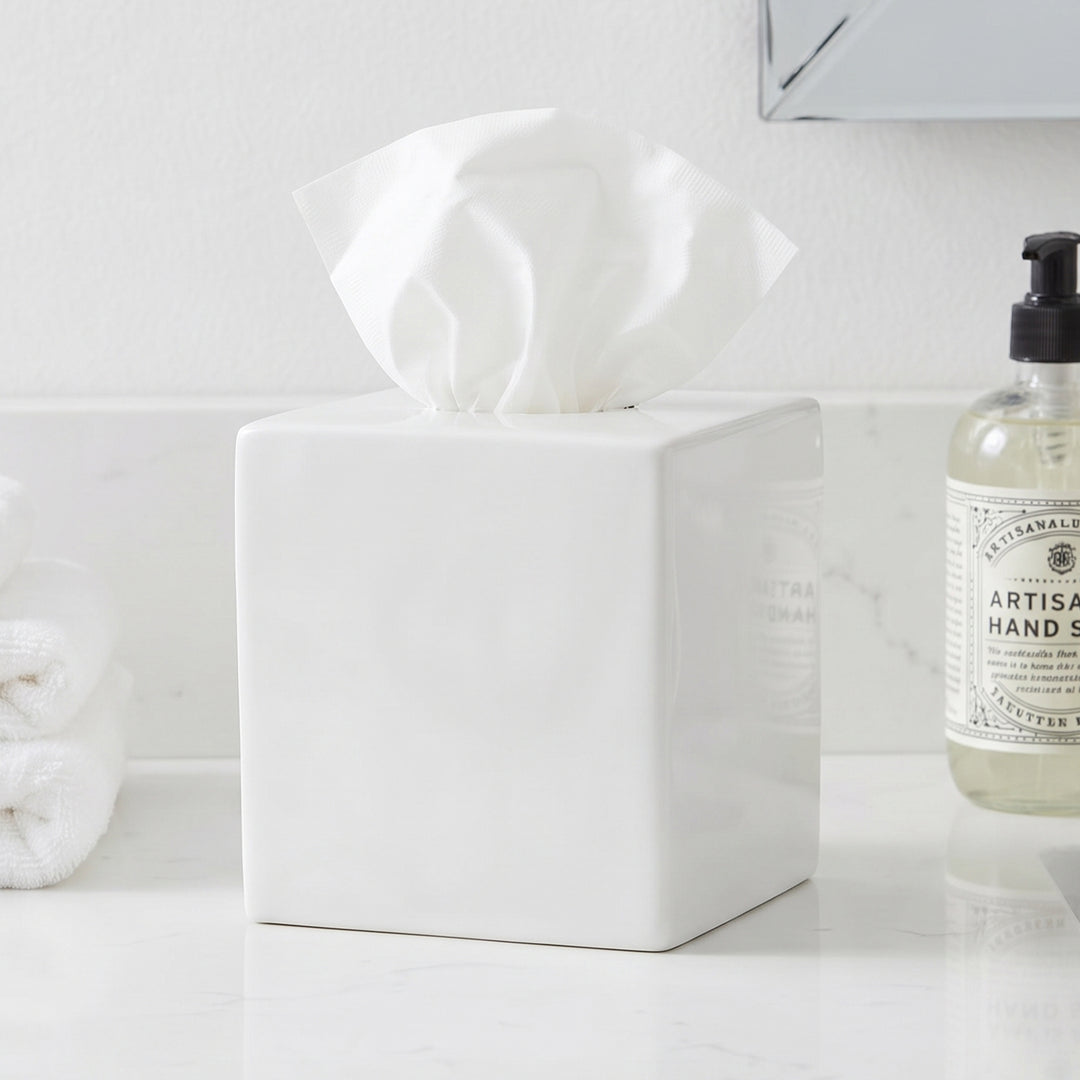 Tissue Box Holder | Stainless Steel Square Facial Tissue Box Cover | 4.7" x 4.7" x 5.7"
